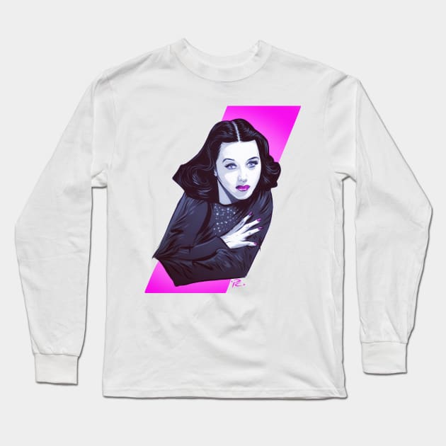 Hedy Lamarr - An illustration by Paul Cemmick Long Sleeve T-Shirt by PLAYDIGITAL2020